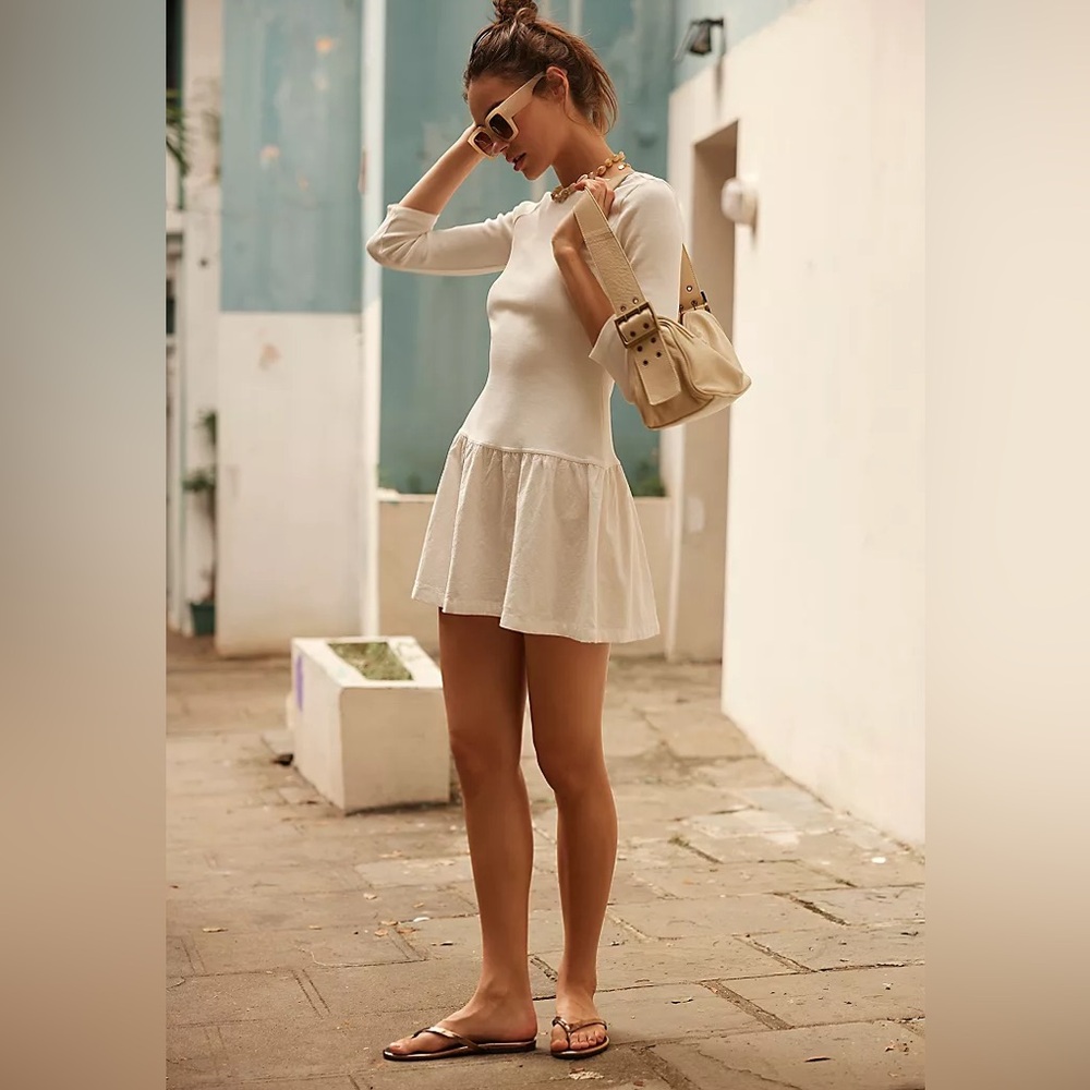 Free People Cream Mini Dress